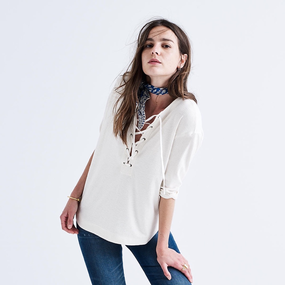 Madewell Libra Lace Up Tee